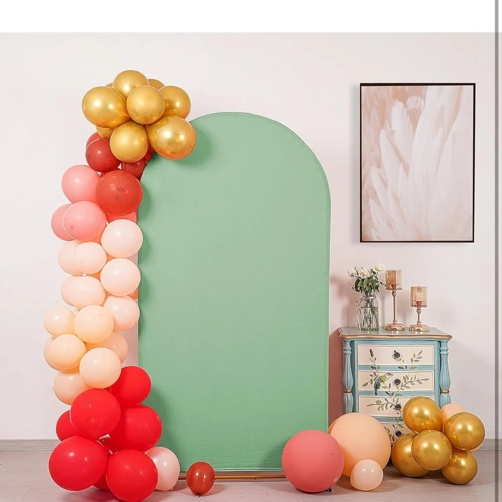 Peomeise 6.6FT Wedding Arch Cover, Sage Green Arch Backdrop Cover Stretchy